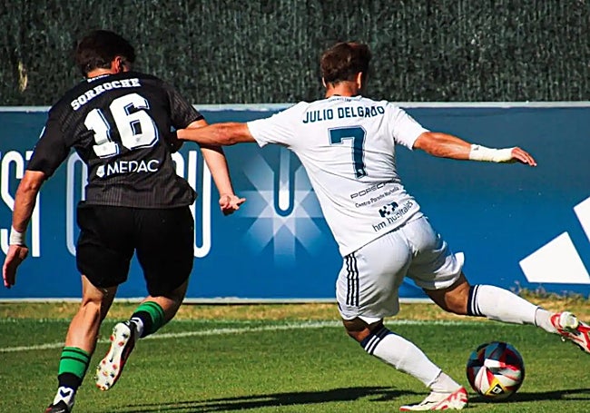 Marbella's Julio Delgado on the ball.