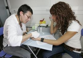 File photo of a young woman getting HIV tested at a local centre.