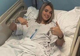 Haizea in the hospital bed after the operation.