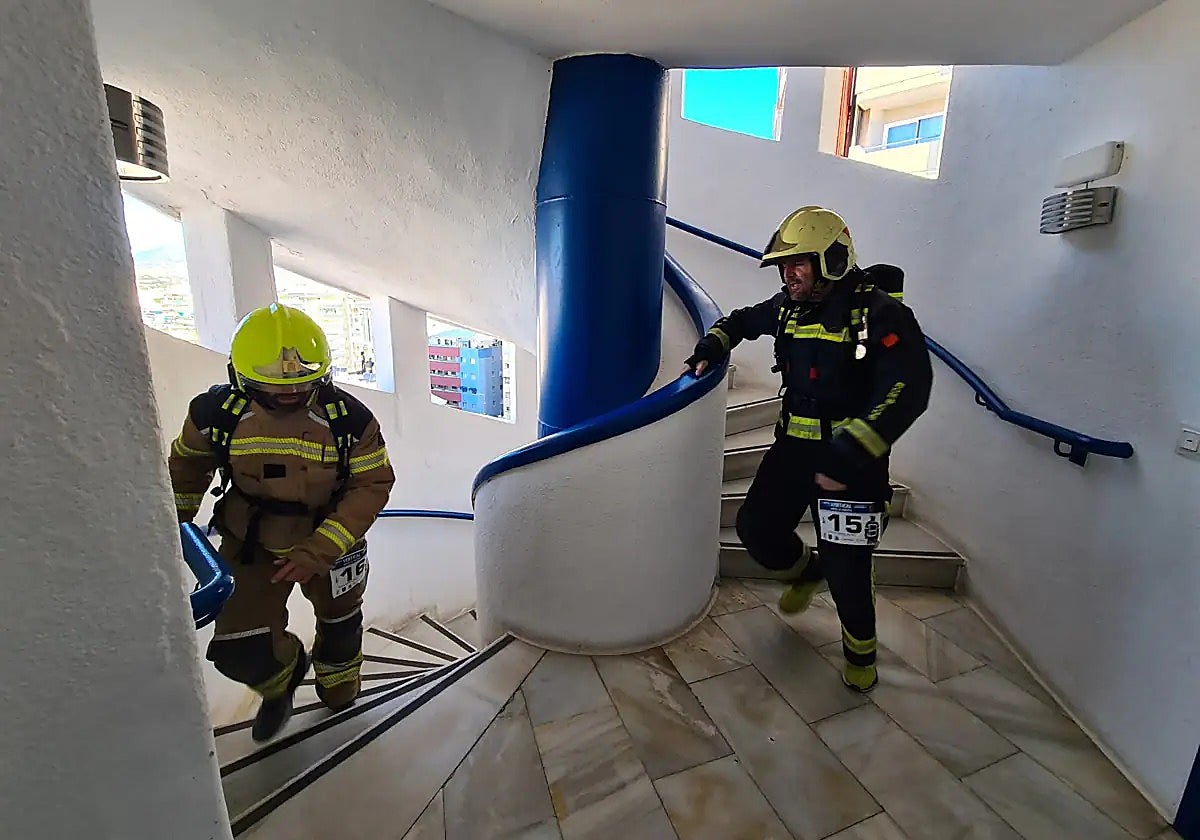 Firefighters during Saturday's event in Fuengirola.