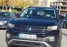 The suspect fleeing in his vehicle after allegedly being caught exposing his genitals.