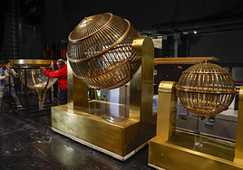 The famous draw machines come out of storage for their annual starring role in the Spanish state lottery.