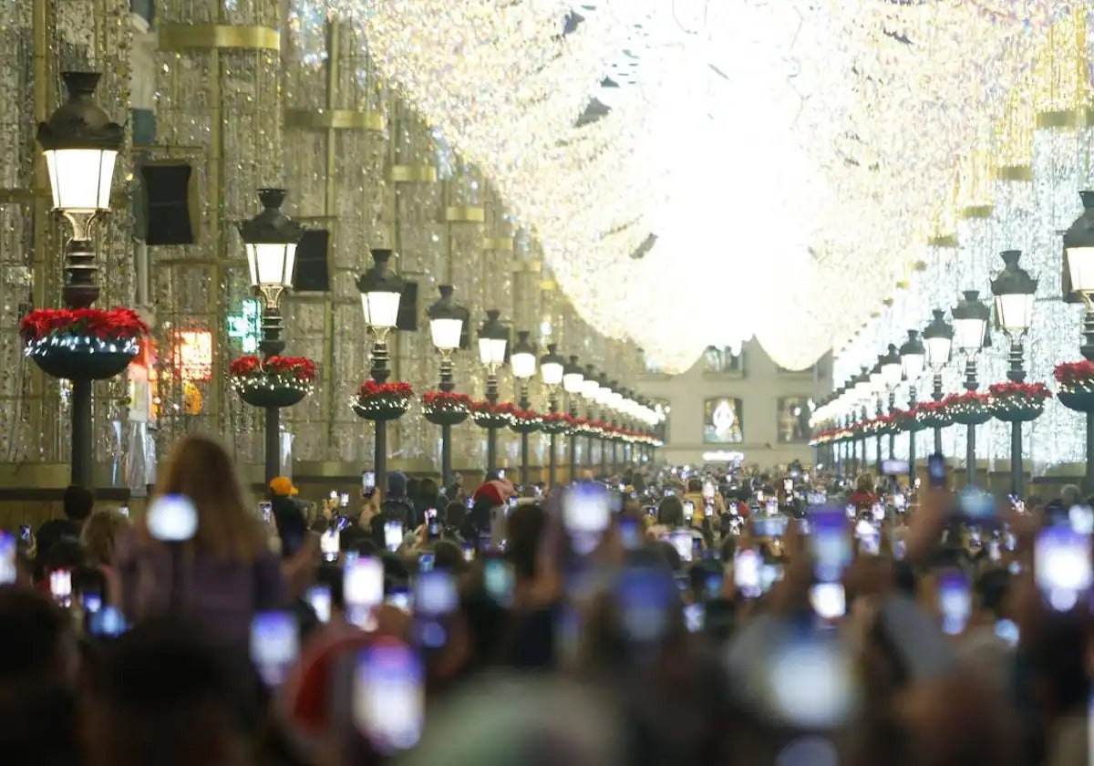 Malaga's famous Calle Larios lit up for the festive season.