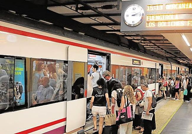 A busy Cercanías train.