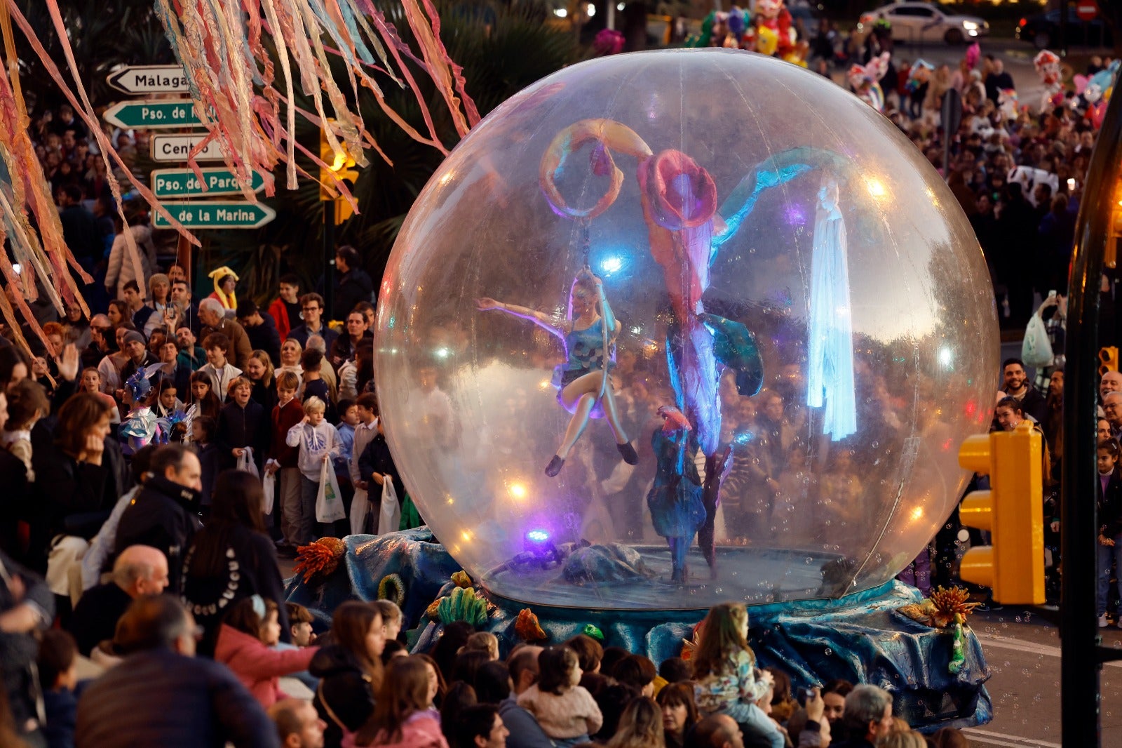 The Three Kings parade in Malaga city.