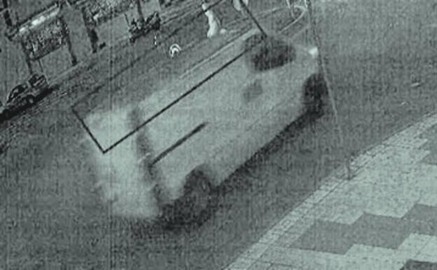 An image of the suspicious van captured by a security camera.