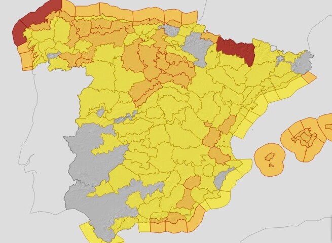 The weather warnings in place across Spain this Tuesday, 17 January.