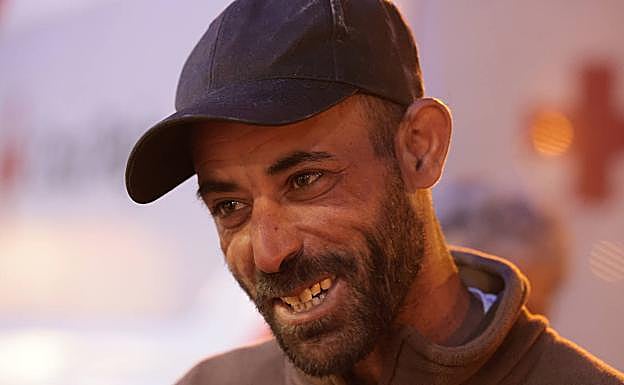 One of the homeless people helped by the Cruz Roja.