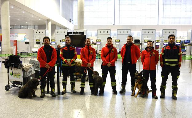 Imagen principal - Every second counts: Malaga firefighters fly to Turkey to help in efforts to find and rescue earthquake victims