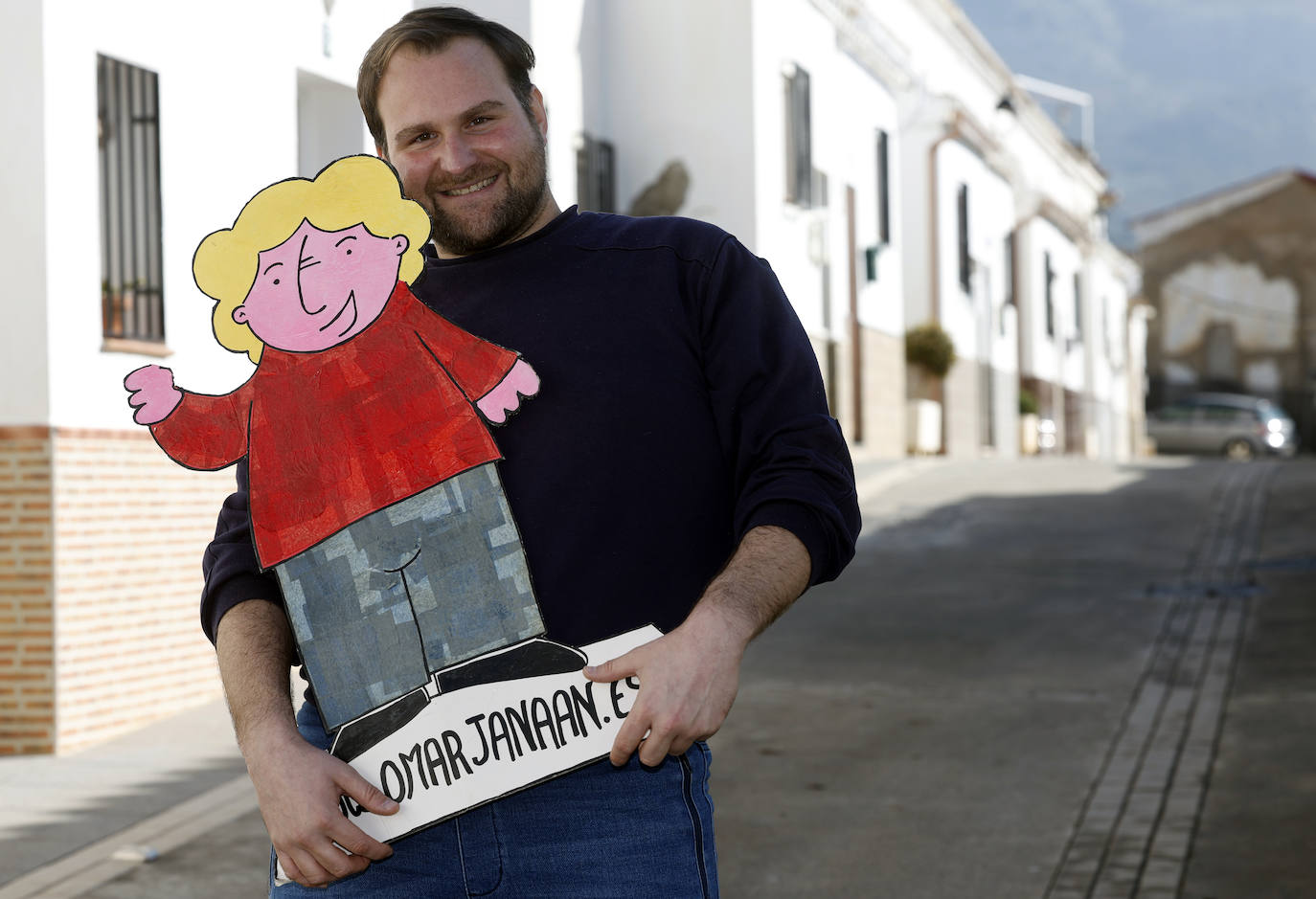 Cartoonist Omar Janaan is renting a property in the village. 