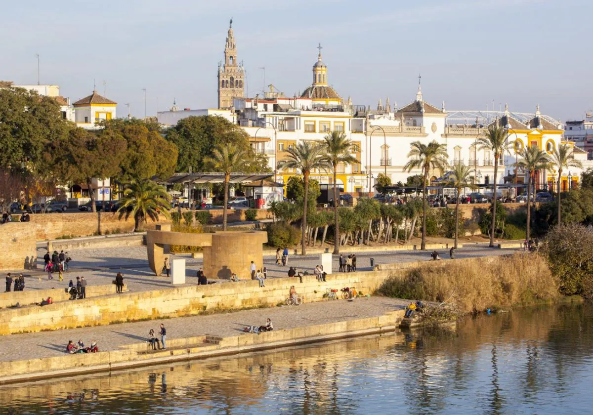 A view of the city of Seville from the River Guadalquivir.