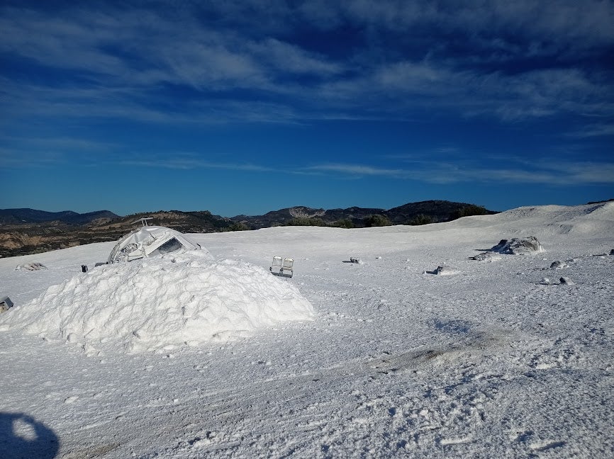 This is how an olive grove was transformed into a film set when the Oscar award contender Society Of The Snow was shot in Spain's Sierra Nevada