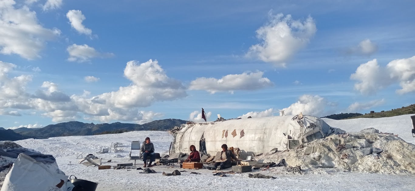 This is how an olive grove was transformed into a film set when the Oscar award contender Society Of The Snow was shot in Spain's Sierra Nevada