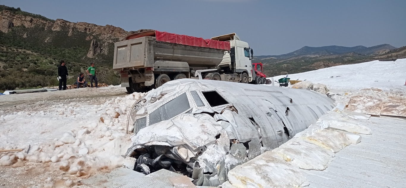 This is how an olive grove was transformed into a film set when the Oscar award contender Society Of The Snow was shot in Spain's Sierra Nevada