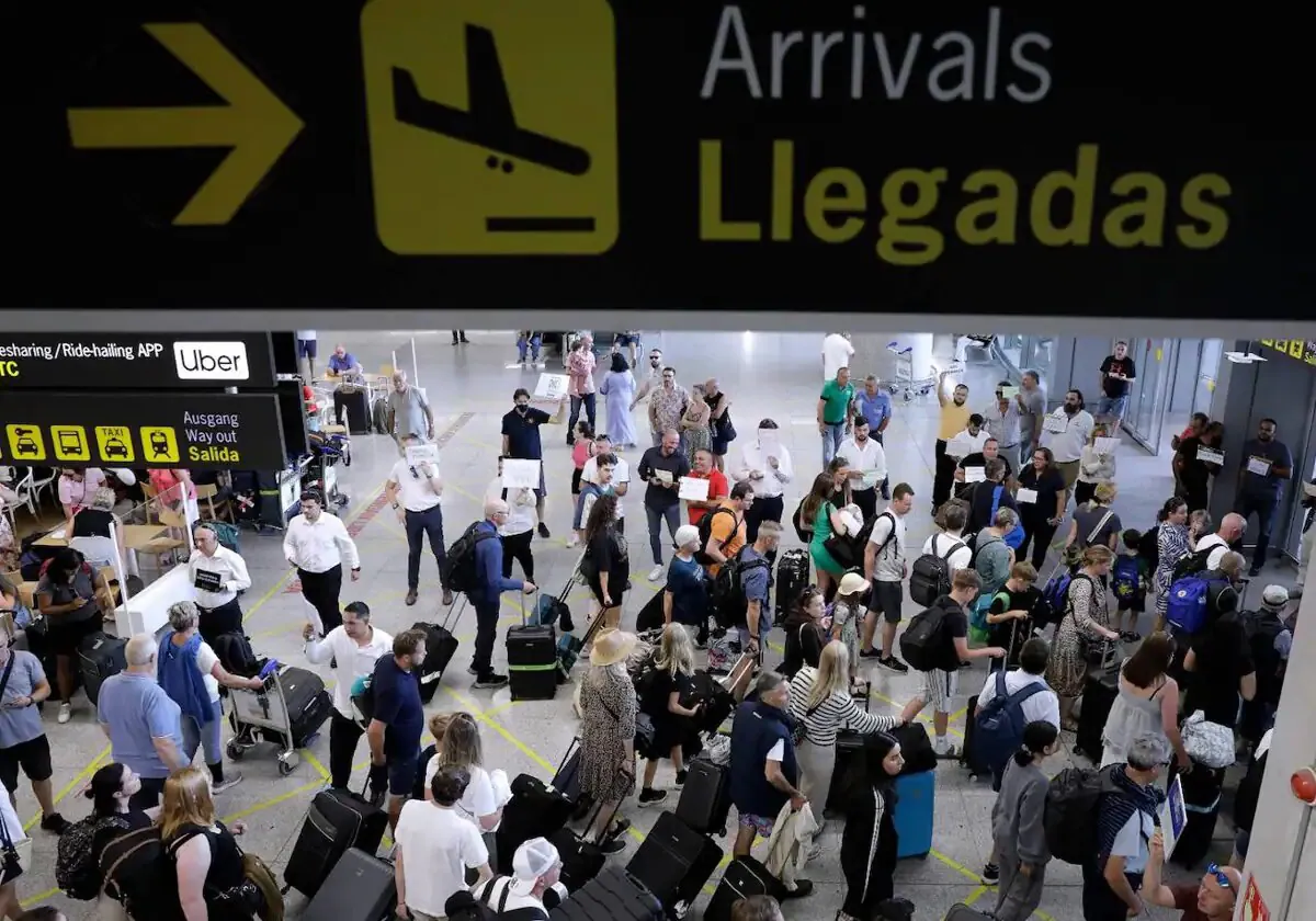 The arrivals terminal at Malaga Airport last July.