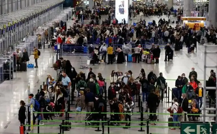 File image of the airport's flight check-in desks.