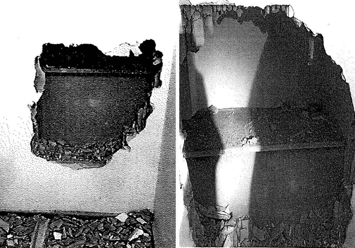 The double wall behind which Sibora's body was found.