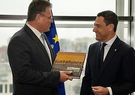 Moreno, with the vice-president for the European Green Deal, Maroš Šefčovič.