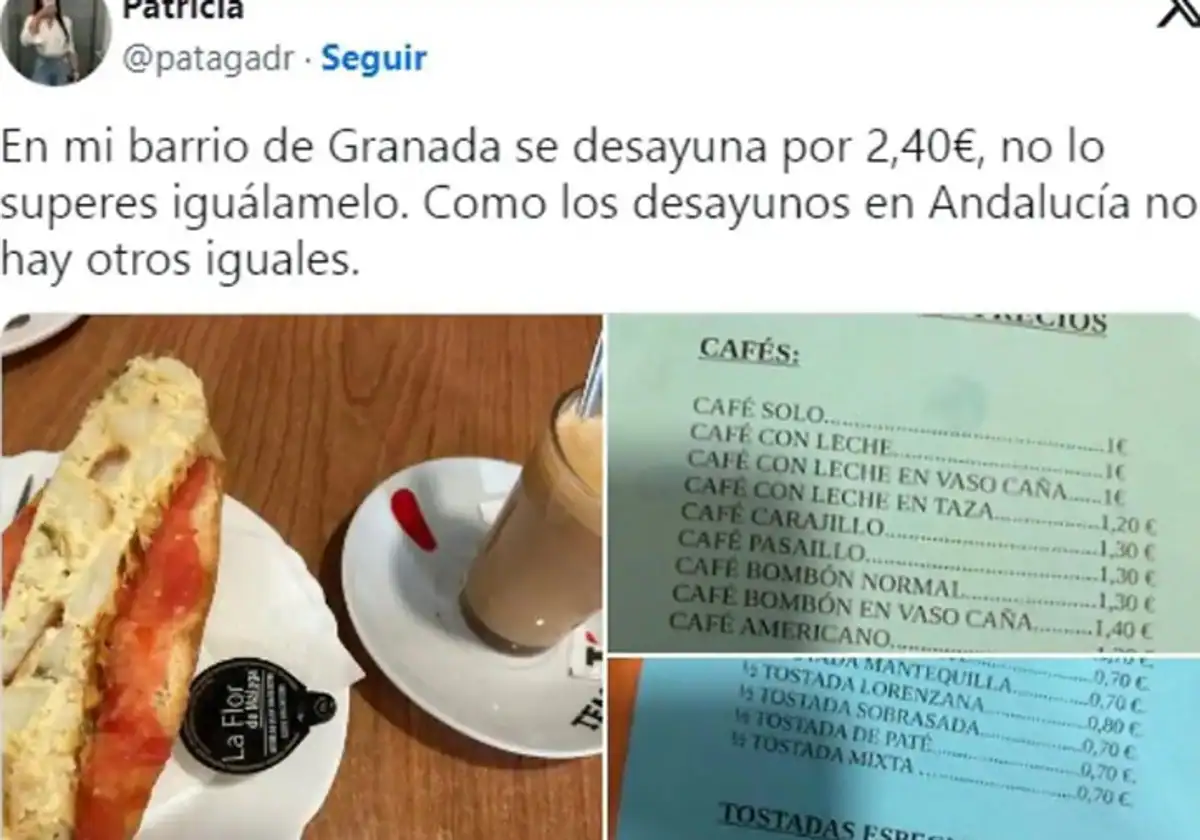 Pictures posted by @patagadr of her breakfast in Granada have gone viral.