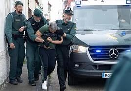 One of the narco-boat suspects being led to court.