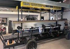 Image of the beer bike seized last Saturday