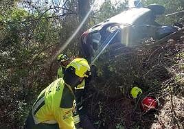 Injured driver rescued by fire crews after vehicle plunges into 70-metre deep ravine in Marbella