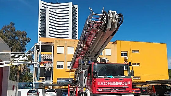 Malaga fire brigade's biggest turntable ladder, which can reach a height of 13 storeys, is out of action again