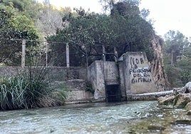 'No to the privatisation of the public river' graffiti has appeared by the Río Chíllar in Nerja.