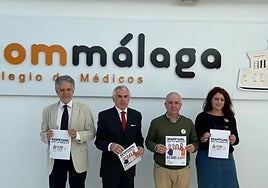 Doctors Pena, Navarro, Noblejas and Valle, after presenting the SUR campaign.