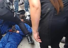 Thieves pinned to the ground.