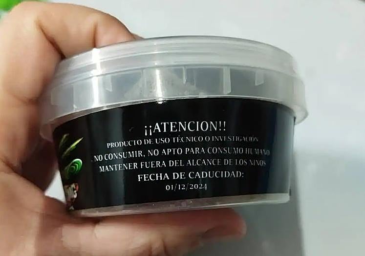 A warning on the packaging prohibiting its consumption.