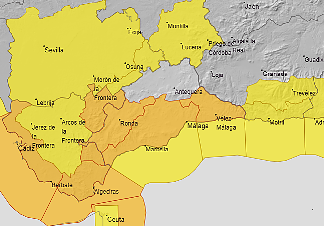 The areas where Aemet has activated weather warnings this Easter Sunday, 31 March.