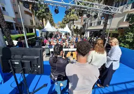 Foreign residents and visitors watch a demonstration in English at a recent Sabor a Málaga fair in Torremolinos.