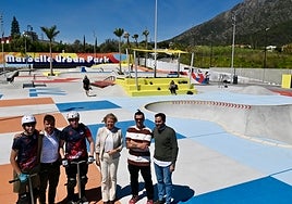 Mayor Ángeles Muñoz with councillors Diego López and Lisandro Vieytes