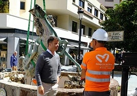 The horse sculpture will return to the fountain once it has been restored