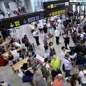 File image of passengers in the arrivals area of Malaga Airport.