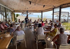 A recent Torrox Spanish History Group meeting at the Mediacaña Merendero.