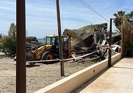 The demolition of the beach bar.