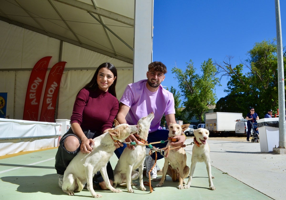 Breeder Álvaro Escalante with four of his podencos