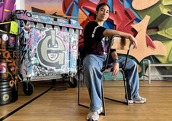 Malaga's Camino Padilla, Red Bull BC One national champion, at the Malaga Breaking club.