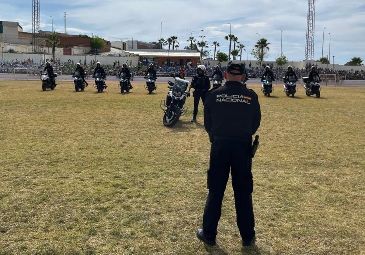 The National Police display for Axarquía schoolchildren.