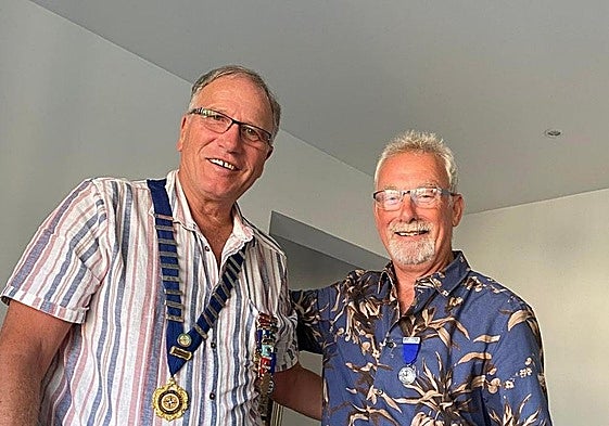 New Chair Ted Moulson with his predecessor Dr Brian Karet.