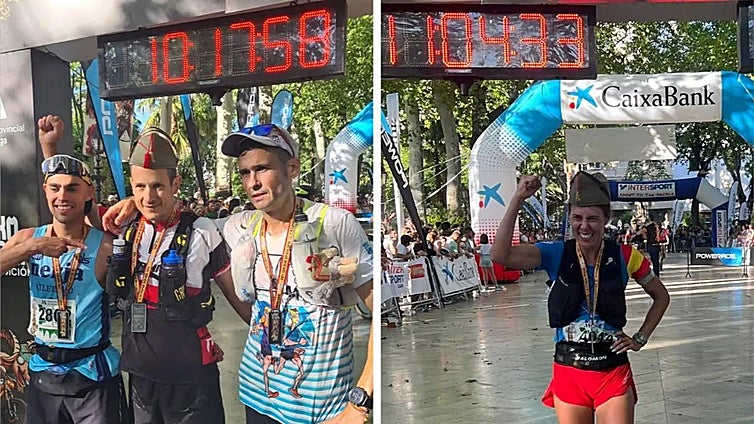 Joan Marc Falcó and Cristina Palomo, winners of the Spanish Legion's 101-kilometre race