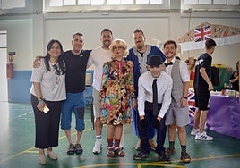 Teachers and pupils at the multicultural fair’s UK stand.