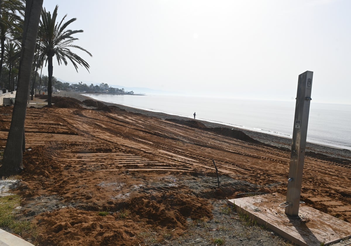 San Pedro residents see red after 'muddy' sand is used to top up its beaches for summer