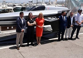 Juan Núñez, CEO of Cívitas Puerto Banús, Mayor Ángeles Muñoz and Lisandro Vieytes, Marbella councillor for Sports, at the launch of the event.