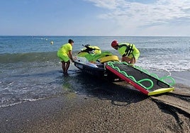 Lifeguards on the beach.