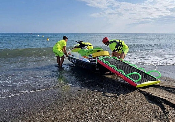 Lifeguards on the beach.