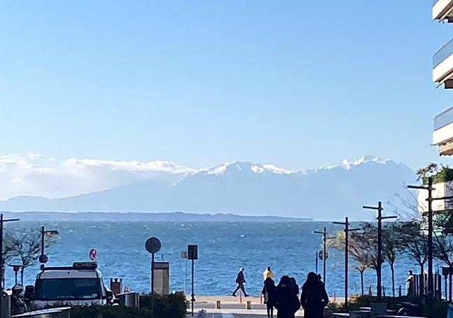 View of snow-capped Mount Olympus.