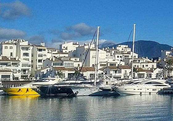 Blue-yellow Puerto Banús.